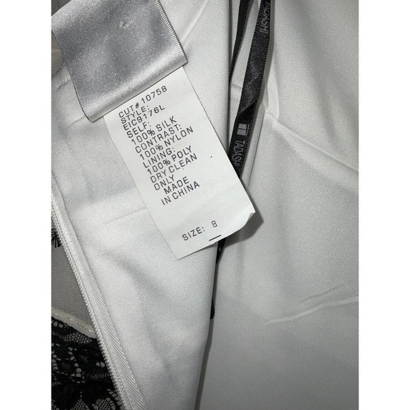 Tadashi Shoji Women’s Dress 100% Silk Layered Maxi Tiered Gown Black Cream Sz 8 - Picture 8 of 12